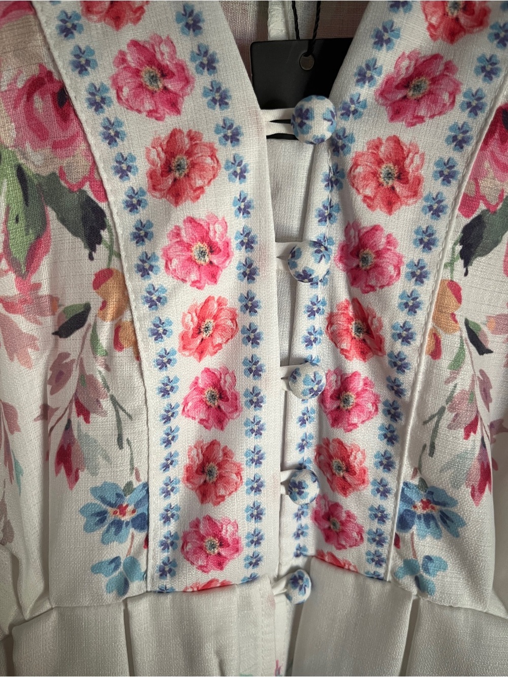 Karolina Boutique Floral Feminine Belted Dress Cottagecore Sz Large - Picture 12 of 16